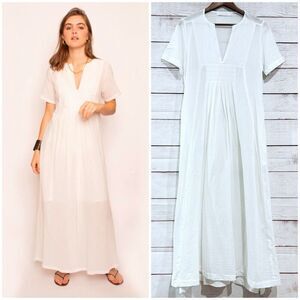 Ghosttropic White Short Sleeve Tunic Dress Size Medium Vacation Beach Cruise